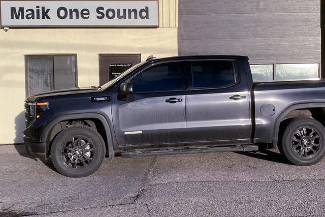 2025 GMC Sierra with professional window tint in North Bay